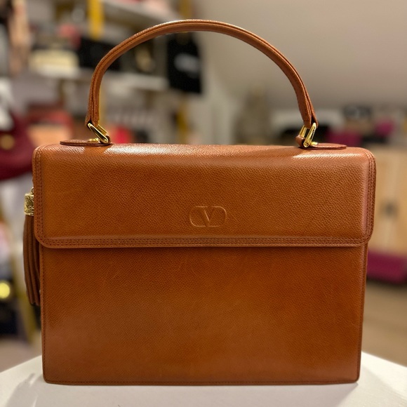 Valentino Garavani Handbags - AUTH Valentino Garavani Leather Tassel Handbag Brown